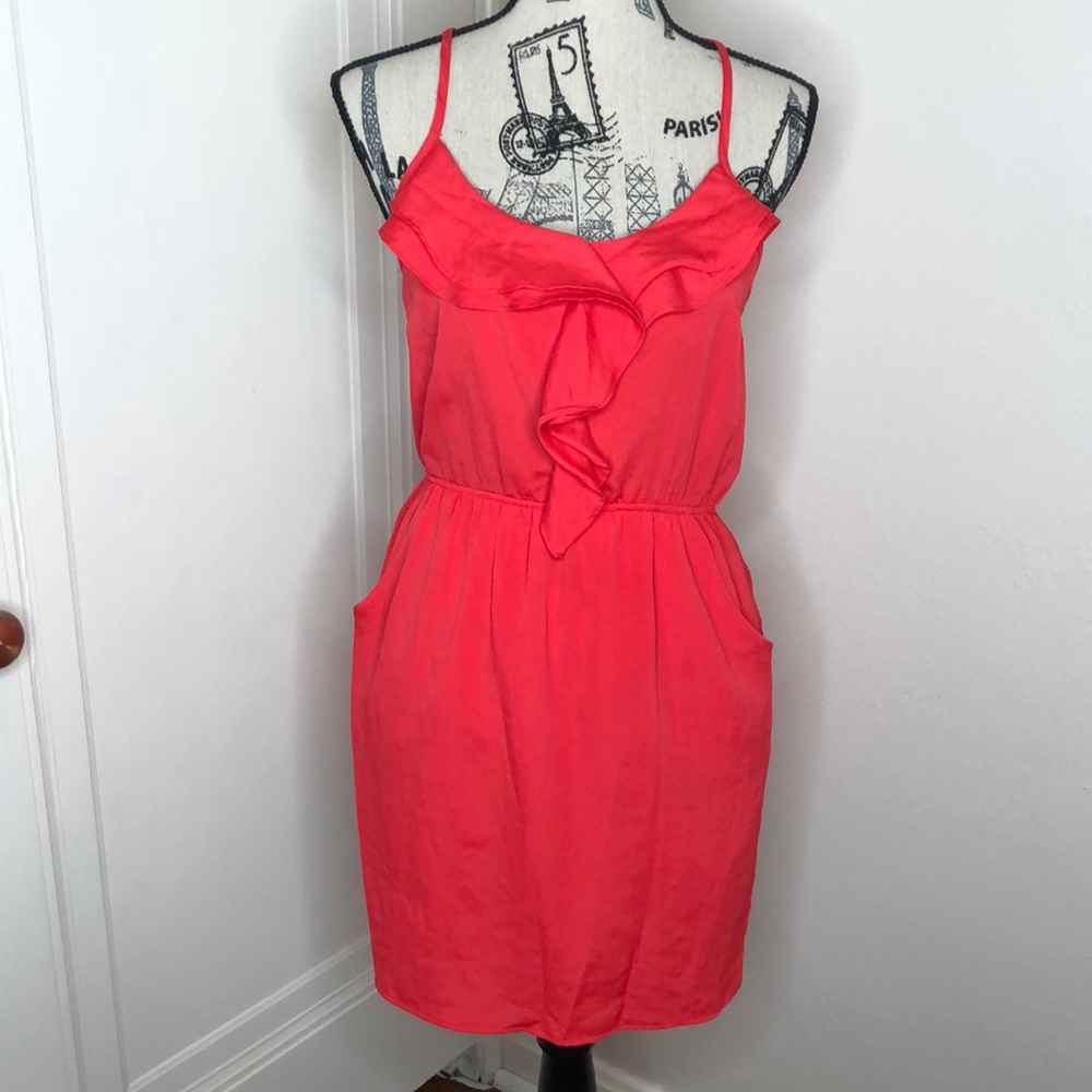 Red Midi Dress with Pockets